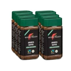 Bio Instant Arabica Kaffee, Entkoffeiniert, Ganzer Karton 6 Stück