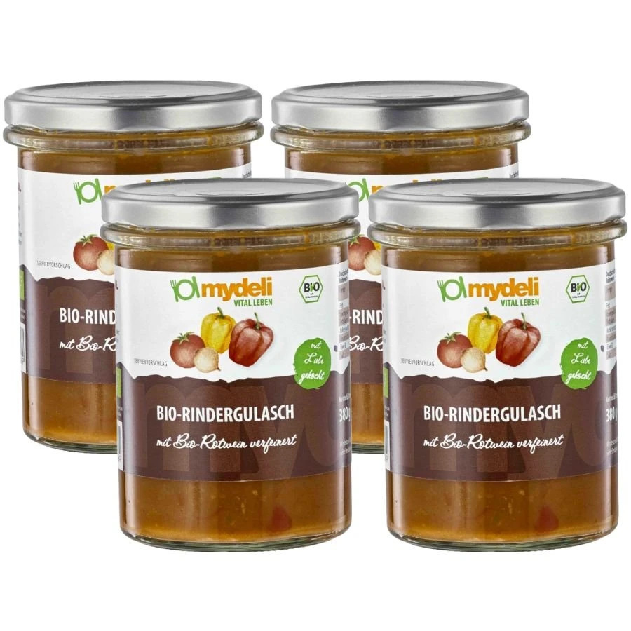 Bio Rindergulasch, Ganzer Karton 4 Stück 1 Bio Rindergulasch, Ganzer Karton 4 Stück