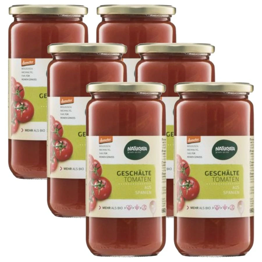 Bio Geschälte Tomaten In Tomatensaft, Ganzer Karton 6 Stück Demeter 1 Bio Geschälte Tomaten In Tomatensaft, Ganzer Karton 6 Stück Demeter